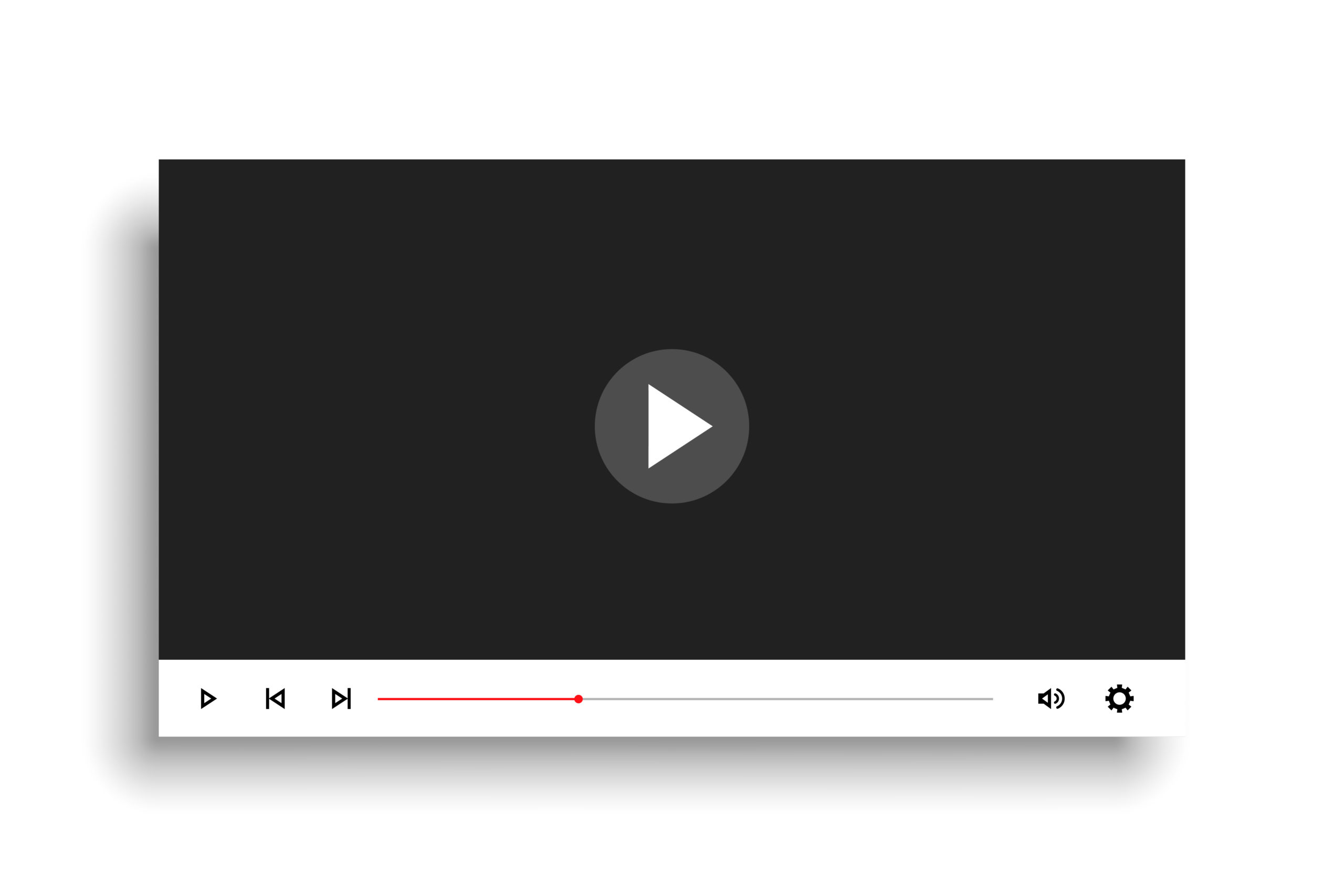 minimal white style video player mockup template design App Development services